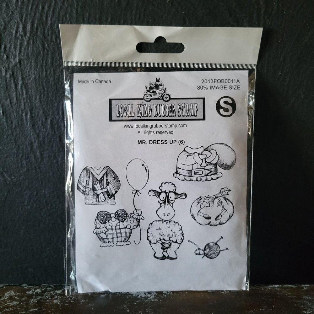 Local King Rubber Stamp Mr. Dress Up Rubber Stamp Set with Matching Die Set